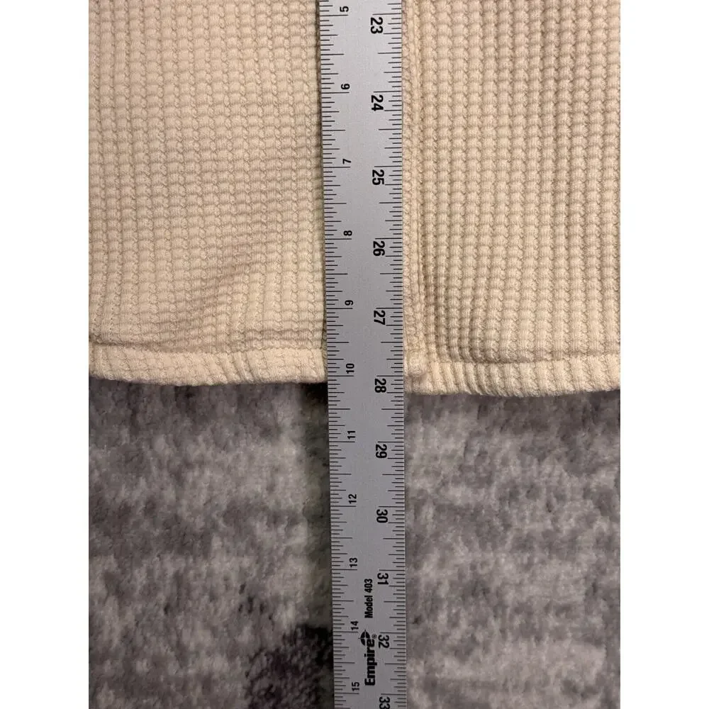 J Crew Shirt Jacket XXL Womens Waffle Knit Ivory Cream Snap Front